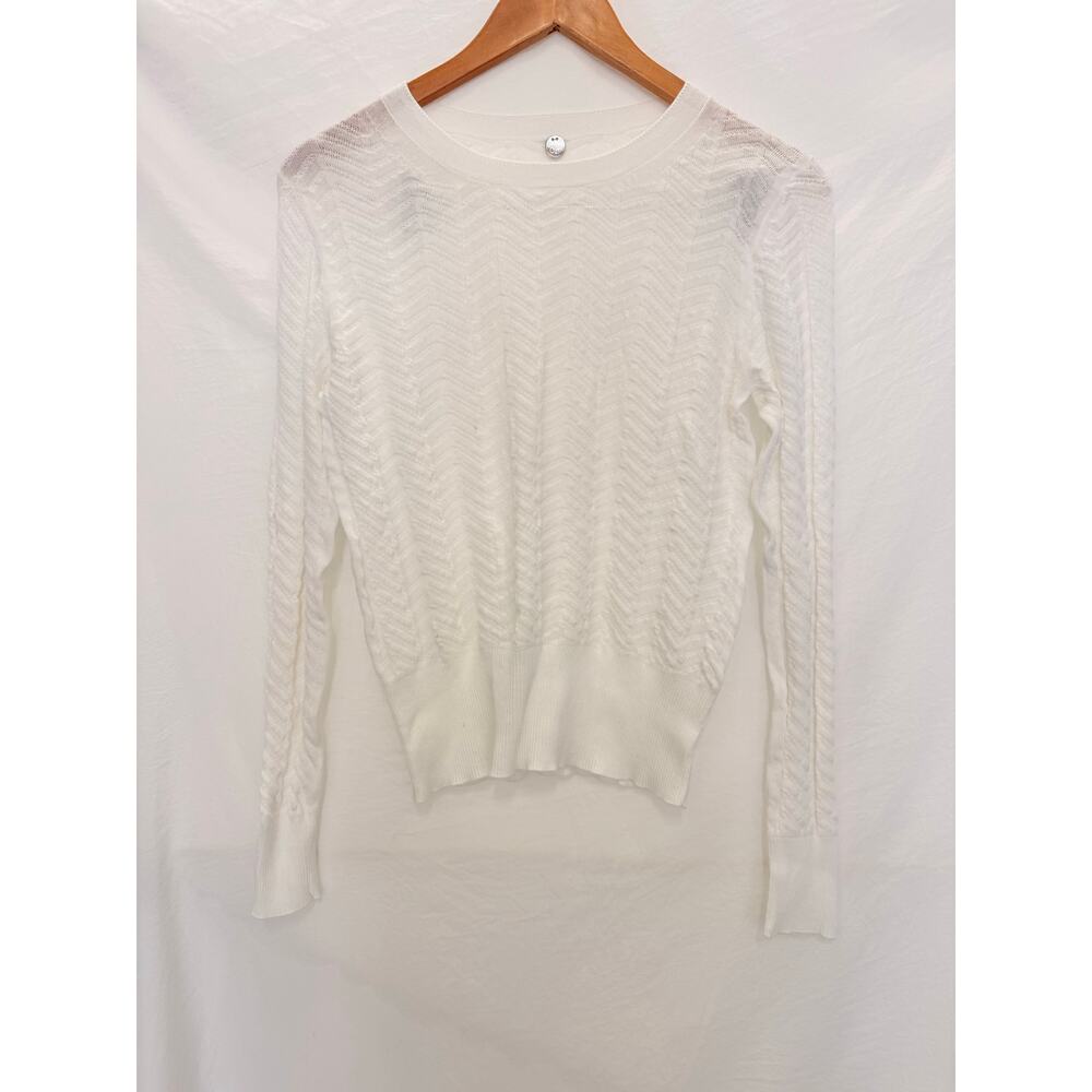 Margaret O'Leary Pullover Sweater in‎ White Coastal Minimalist Small Fall Casual